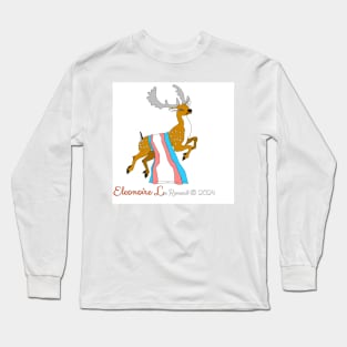 Fallow deer with transgender flag Long Sleeve T-Shirt